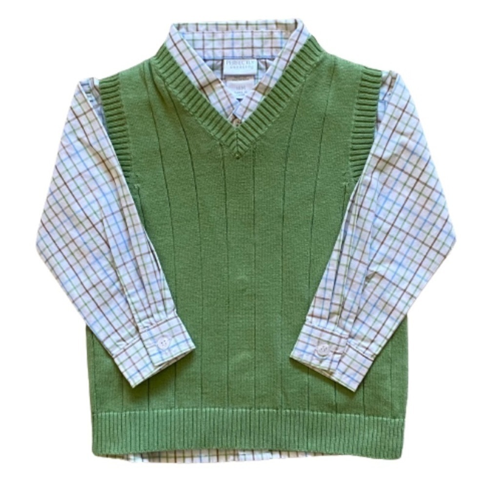 Perfectly Dressed Boys Plaid Shirt & Sweater Vest​​​​​​​​​​​​​​​​​​​​​​​​​​​​​